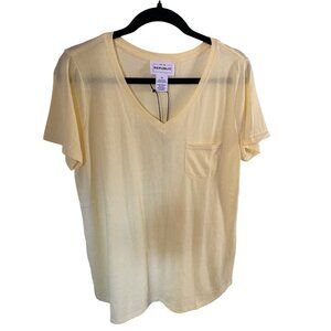 Republic Clothing Women's Yellow Short Sleeveless Pocket Tee Shirt NWT